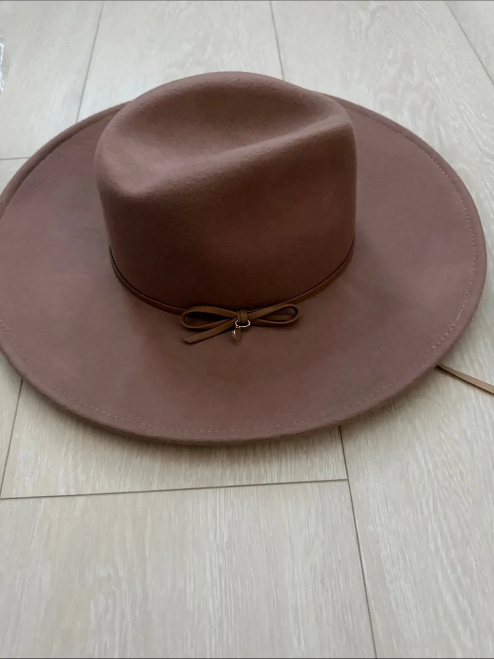 Ted Baker Abbiiio Bow Wool Wide-Brim Felt Fedora in Dark Brown